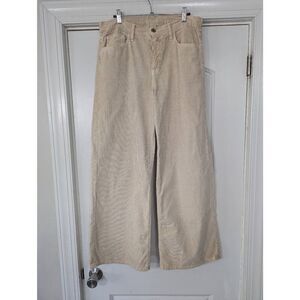 NSF High Rise Wide Leg Baggy Corduroy Pants women's size‎ 28 tan skater 90s